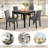 5-Piece Dining Table Set With 4 Chairs, Dining Table Set For 4 With Chairs, Wooden Dining Table Set For Kitchen, Dining Room, Light Grey & Black Two Tone