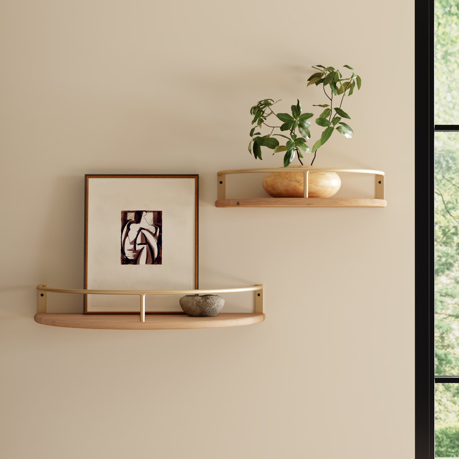 Haden 16" Floating Shelf, Beige