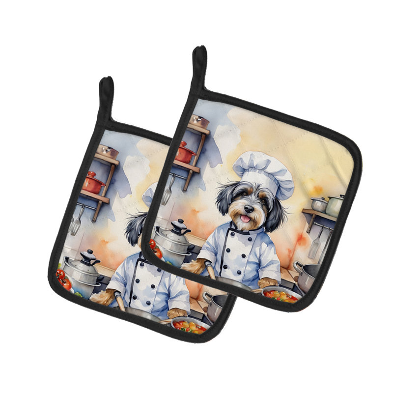 Ensemble de poignées en polyester Caroline's Treasures The Dog Chef