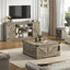 Meuble télé 75 po avec prises de courant pour téléviseur 75 80 et 85 po, grande console média avec armoires de rangement et tablettes réglables-688739389-737346449