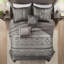 Ensemble de couvre-lit réversible 5 pièces pour lit très grand 5 pièces, gris