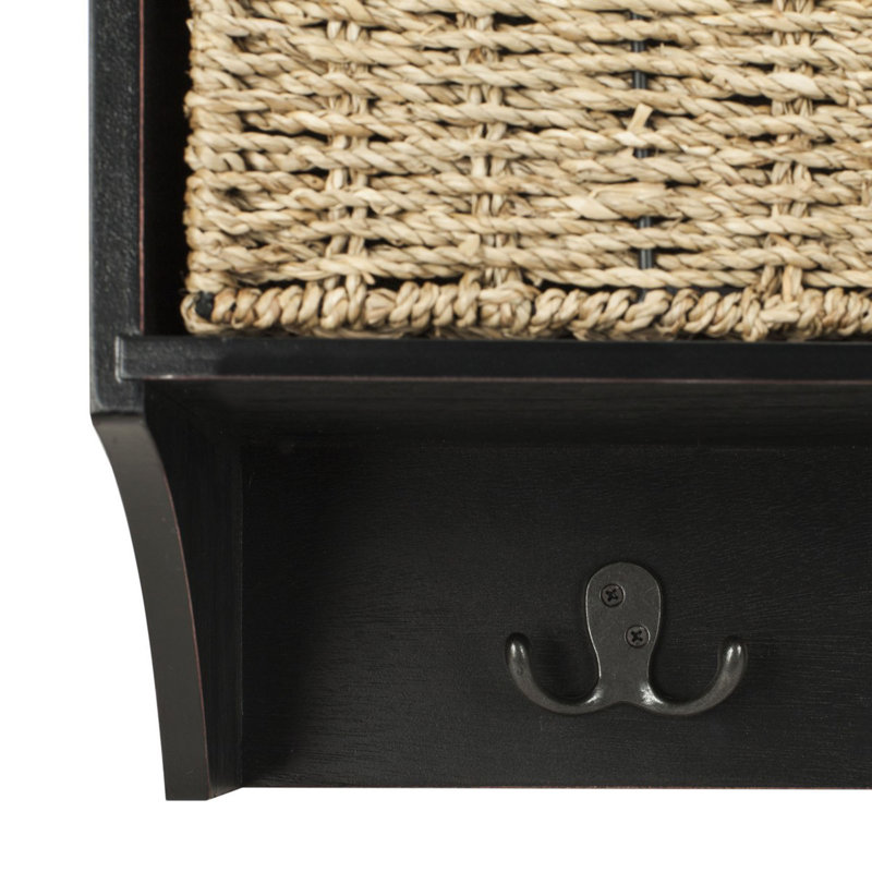 Stylish and Durable Wall Hook – 3-Basket Hanging Storage Rack with Removable Basket for Home Decor, Black