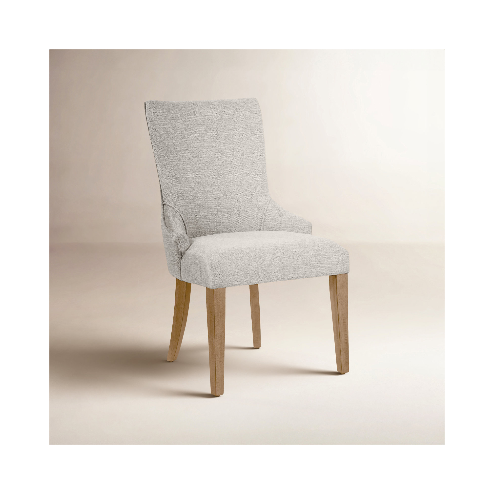 Jezebel Linen Upholstered Side Chair, Linen Light Creamy Beige, Natural 