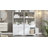 Kitchen storage cabinets with shelves, drawers, and doors; microwave trolley with storage space; freestanding floor-standing sideboard with microwave compartment; bookshelf; home display cabinet, white.