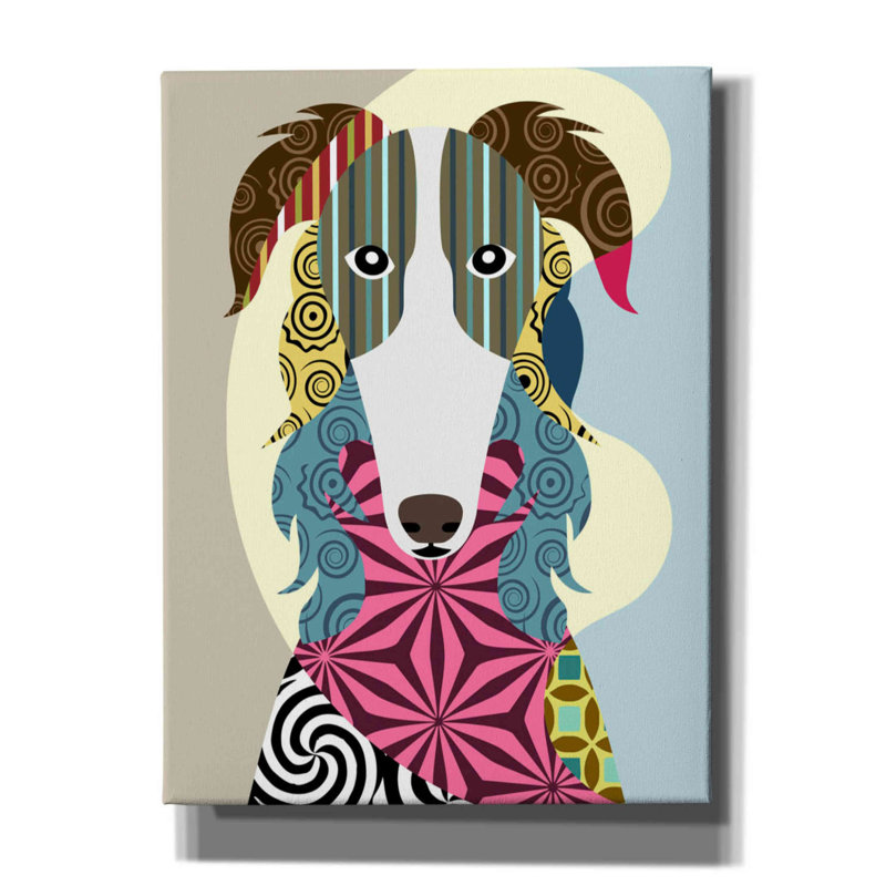 Bay Isle Home «Borzoi Russian Wolfhound» par Lanre Adefioyue, art mural sur toile, H 16 po x l 12 po x P 0,75 po