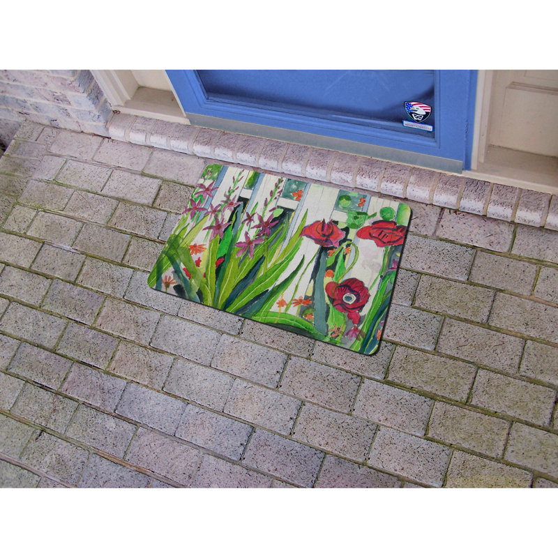 Tapis de porte pour clôture et fleurs Garden, Rectangle 1 pi 6 po x 2 pi 2 po