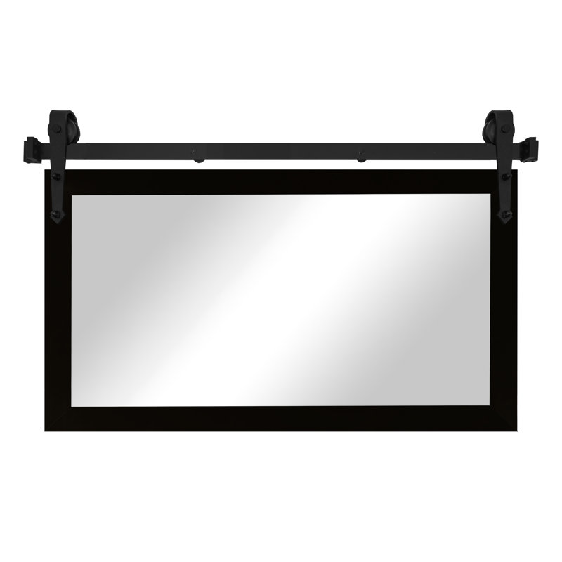 Conner Rea Flat Wall Mirror, 22" x 27", Glossy Black