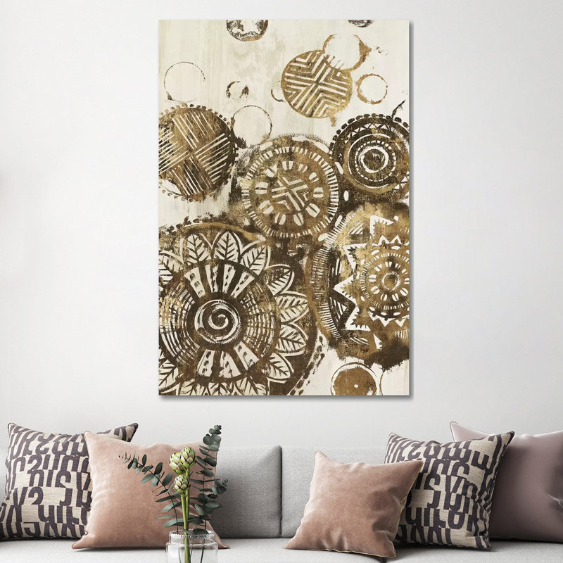 African Circles 1 Piece Wrapped Canvas Painting, 152.5 cm H x 101.5 cm W