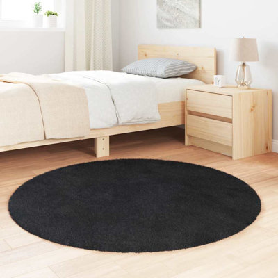 Shaggy Rug High Pile NAVARRA Black Polyester