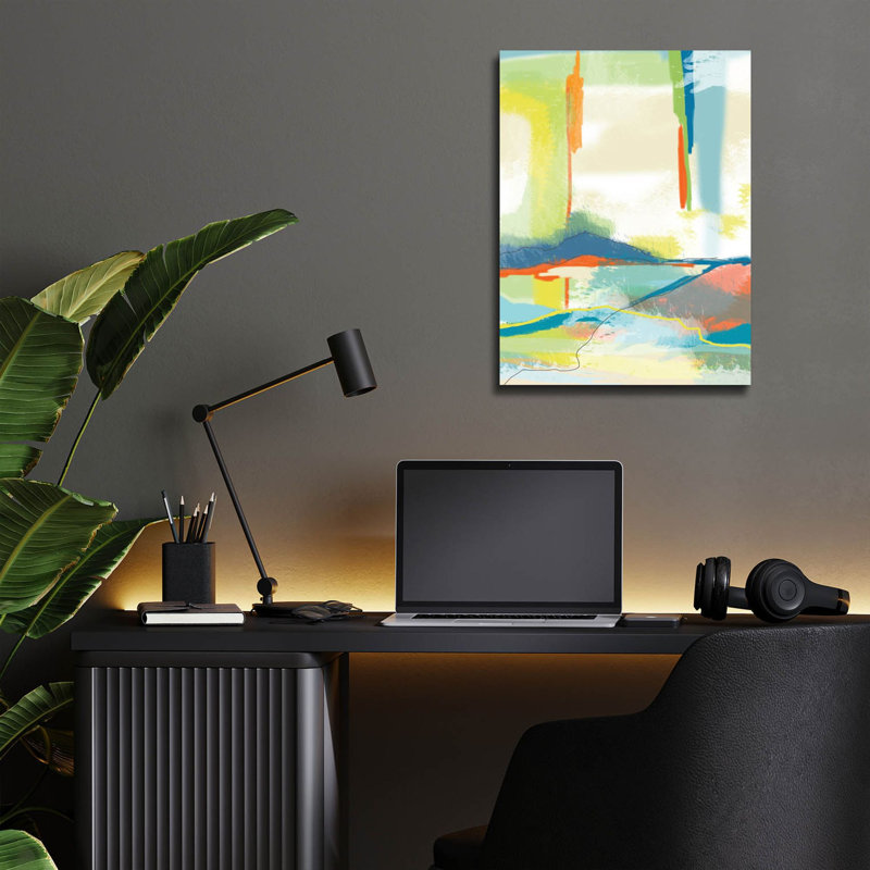 Art mural en verre «Deconstructed Landscape 4» par Jan Weiss