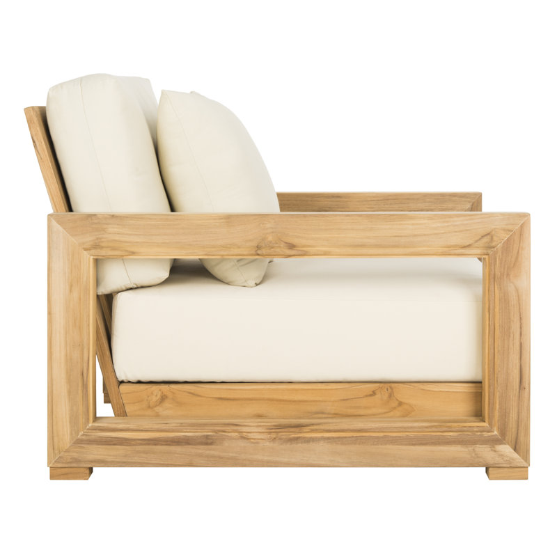 Montford Teak Patio Chair with Cushions, Beige