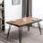 Rustic Dark Pine Dining Table With Robust Metal Base Hairpin Design