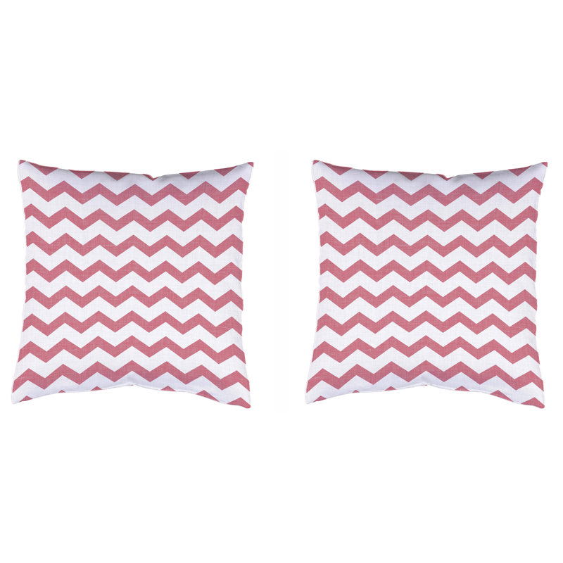 Zacke Chevron Square Cushion Cover, 50cm H x 50cm W x 1cm D, Berry