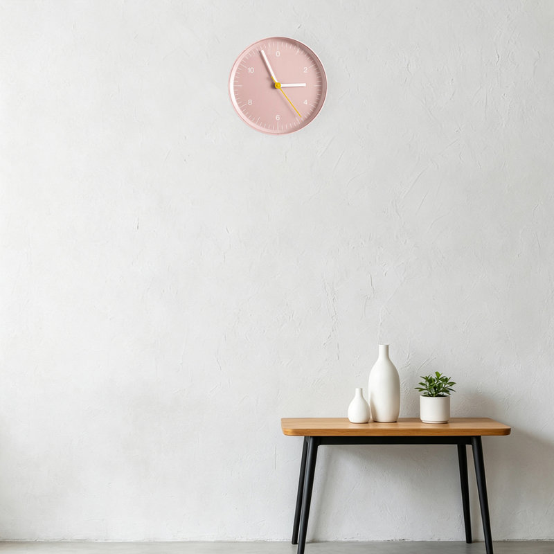 Horloges murales analogiques rondes roses, Pink