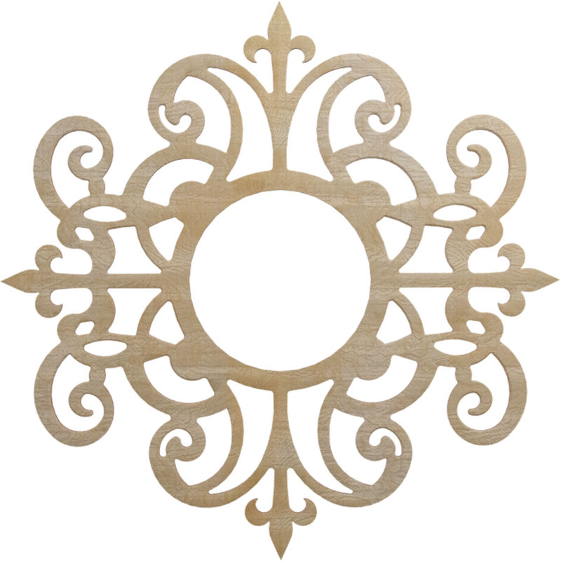 Médaillon de plafond en bois Dijon, Bouleau, H 28 po x l 28 po x P 0,25 po