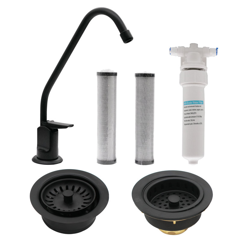 Westbrass Kitchen Faucet with Soap Dispenser, Matte Black