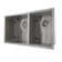 Chamonix Stainless Steel 33" L x 19" W Double Basin Undermount Kitchen Sink with Basket Strainer
