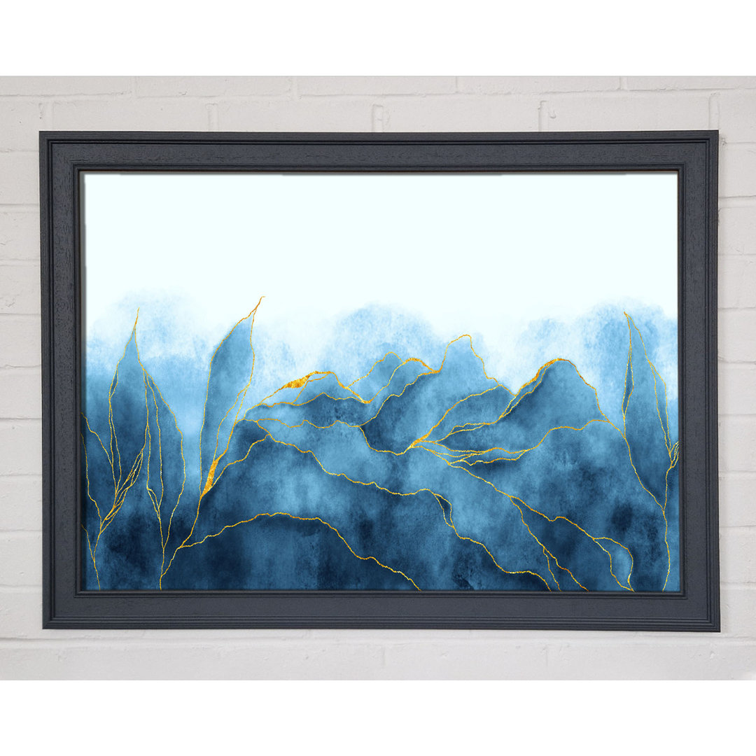 Blue Mists Of Gold Leaf - Einzelner Bilderrahmen Kunstdrucke