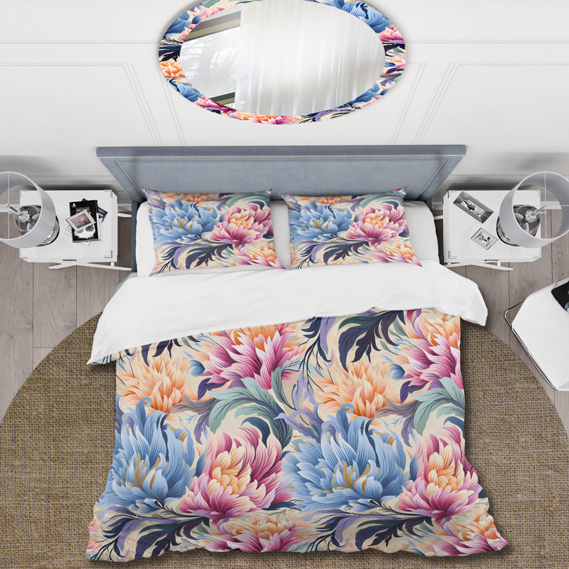 Ensemble de housse de couette floral Enchanting, Housse de couette pour très grand lit et 2 très