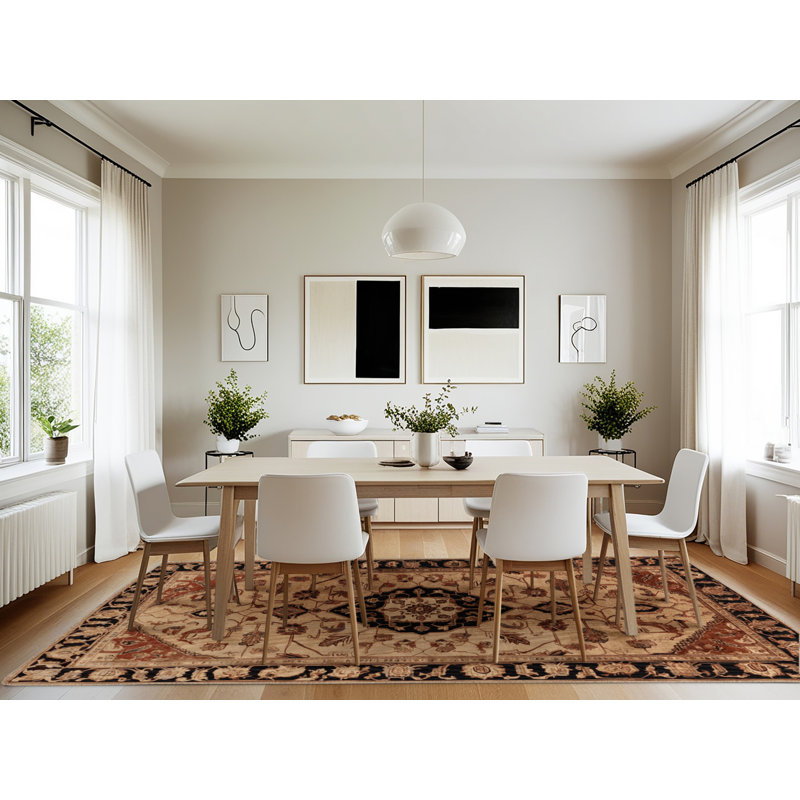 Machine Washable Persian Brown Area Rug, Rectangle 7' x 10'