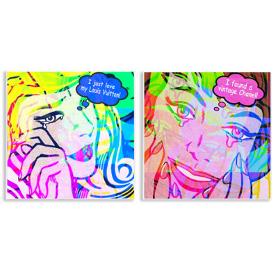  Crying Comic Fashionistas Wall Plaque Art Set by Graffi*tee Studios