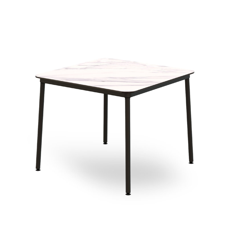 Table carrée Hub - 35 x 35 - marbre noir, H 29,53 po x L 35,43 po x l 35,43 po, Blanc