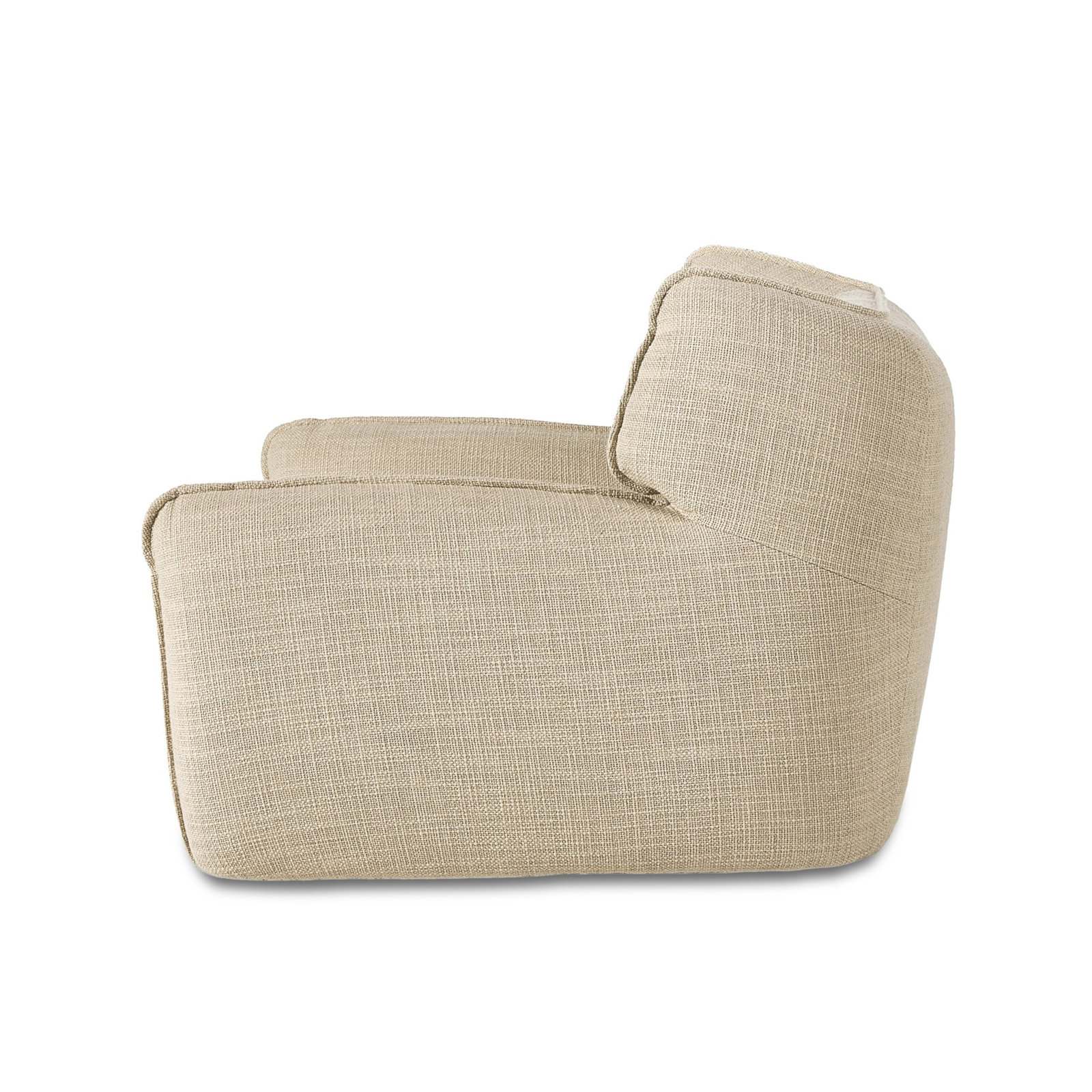 Savina Upholstered Swivel Club Chair, Sand Performance Basketweave