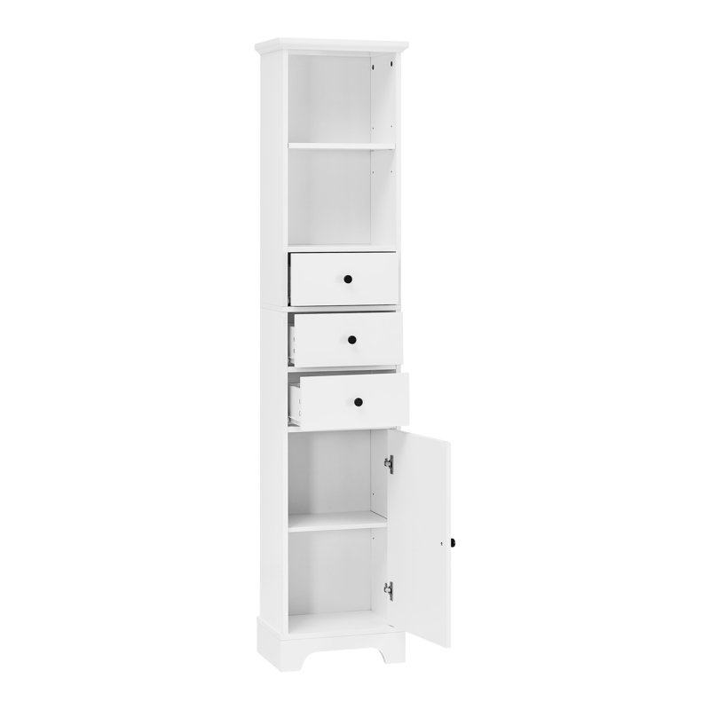 Armoire de rangement autoportante blanche avec tablette réglable et 3 tiroirs, fabrication de planches pour la salle de bain, le salon, la tablette de tiroir d'étude, la chambre à coucher et la pièce