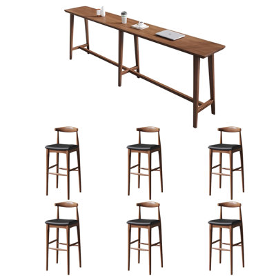 Household solid wood bar counter tables and chairs