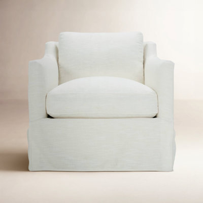 Madeline 33" W Slipcovered Swivel Armchair