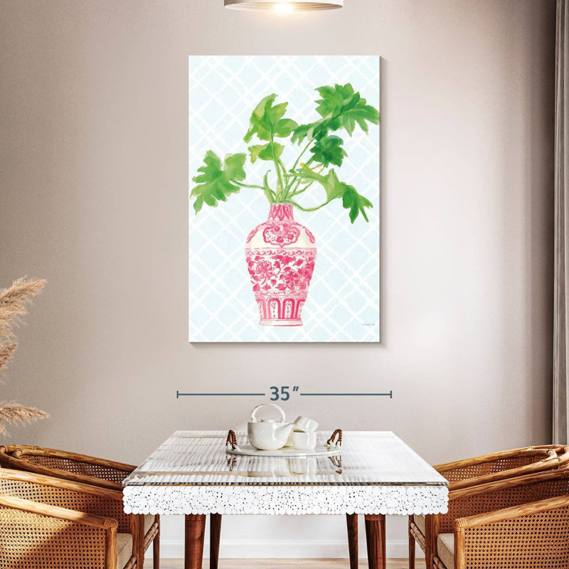 Palmier Harnek - chinois chinois II - rose, H 48 po x l 32 po