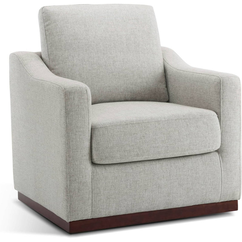 Fauteuil pivotant Latitude Run, fauteuil fixe convertible 2 en 1 avec tissu adapté aux animaux de compagnie, Gris