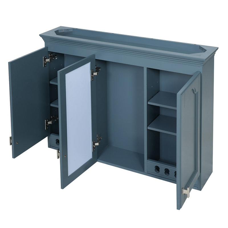 Armoire de rangement murale moderne avec tablettes réglables et charnières à fermeture en douceur, rangement polyvalent pour la salle de bain, le salon et la chambre à coucher