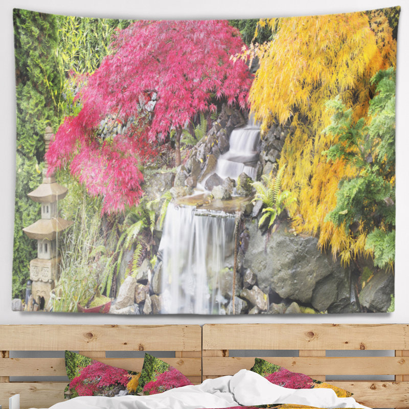 Tapisserie d'érable du japon Floral, H 32 po x l 39 po