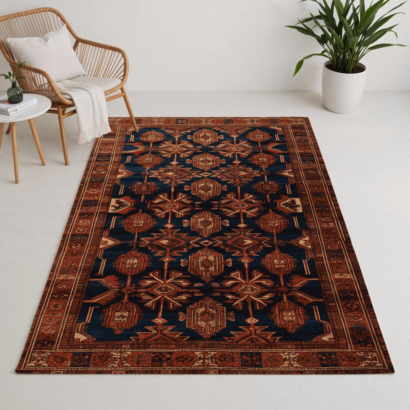 Tapis d'intérieur et d'extérieur brun Persian, Rectangle 5 pi x 7 pi