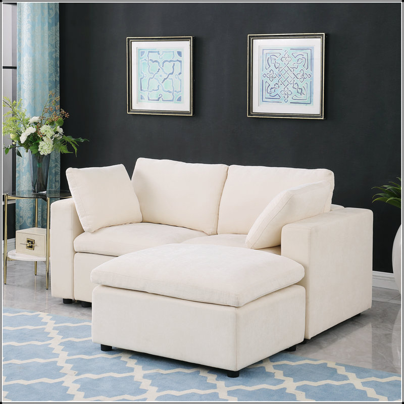 68.5 Loveseat Sofa With Ottoman Modular Sectional Love Seat Couch Small L Shaped Upholstered Couch