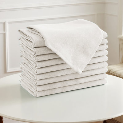 Linen Textured Dinner Cloth Napkins Set of 12 (18" X 18") Waterproof Extra Soft Thick Durable Reusable Napkins with Hemmed Edges for Weddings and Everyday Use