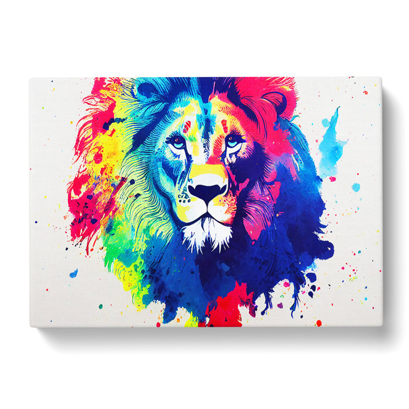 Colourful Lion Vol.3 Abstract - Wrapped Canvas, 35cm H x 50cm W x 3cm D