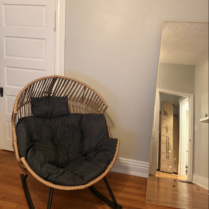 Rocking Egg Chair with Cushion - Beige
