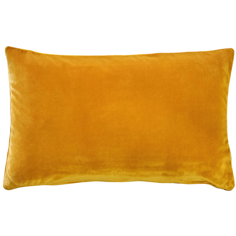 Castello Velvet Reversible Throw Pillow, Deep Yellow
