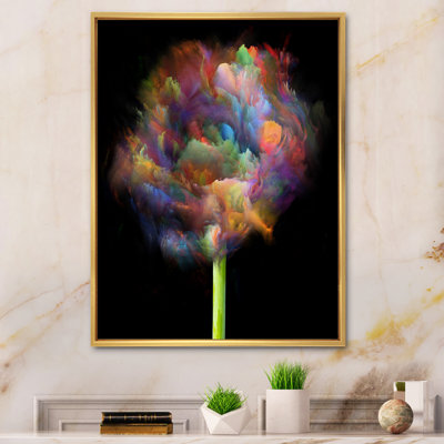 «Blooming Multicolor Fractal Flower», art mural moderne sur toile