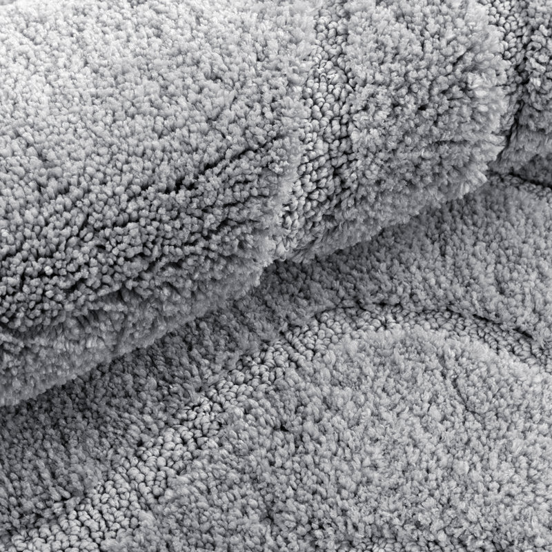 Ensemble de tapis de bain en microfibre 5 pièces avec envers antidérapant, Gris clair