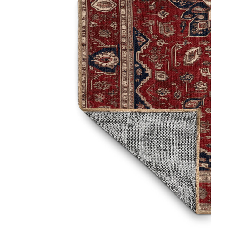 Machine Washable Persian Brown Area Rug, Square 7'