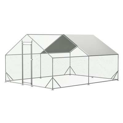 Poulailler en métal 120 pièces L 120,0 po x l 156,0 po H 76,0 po