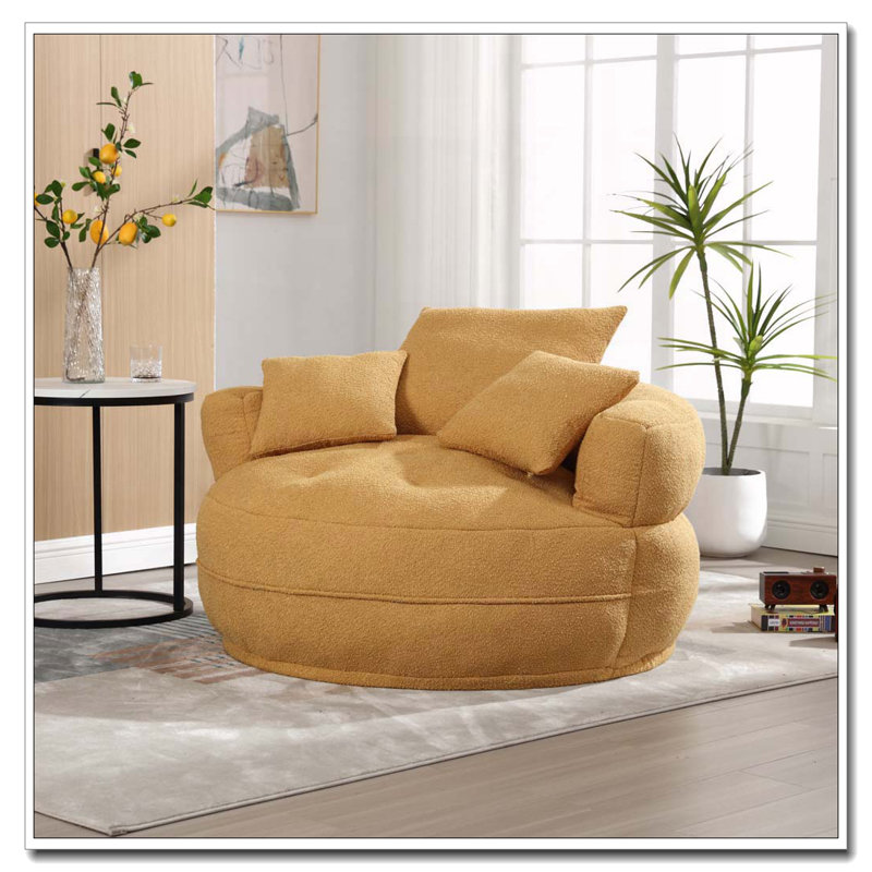 Fauteuil Boucle rembourré, sans assemblage, Jaune
