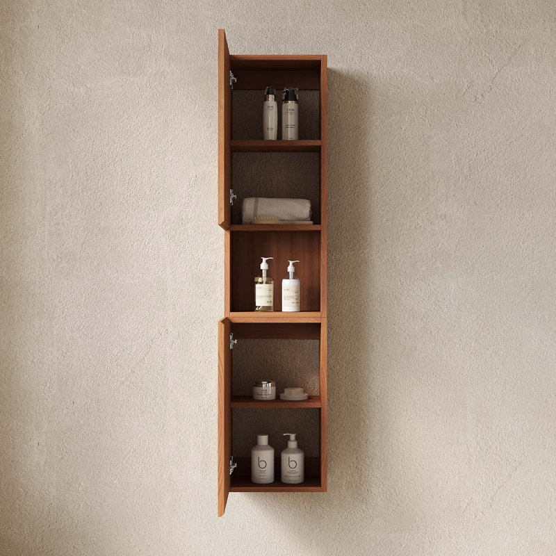 Bathroom Wall Mounted Cabinet, Brown Oak