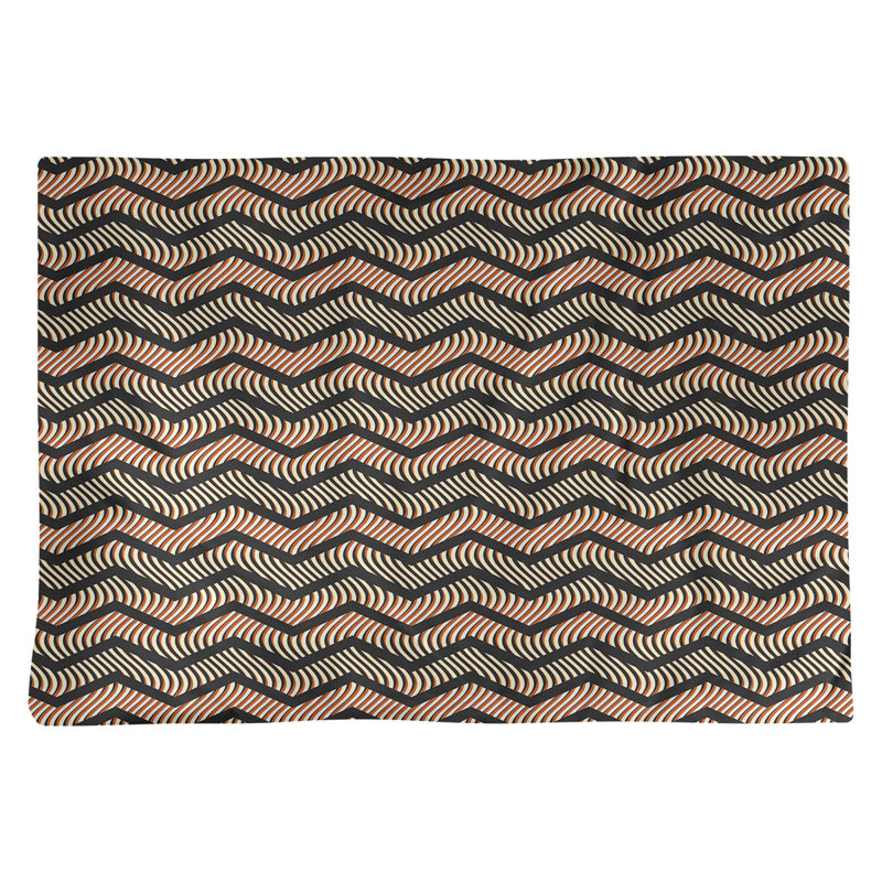 Récapitulatif de coton 18 po à chevrons ondulés Stephenie, Noir / Orange, Polyester