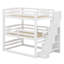 Lit superposé triple empilable avec compartiments d'escalier fonctionnels et unités amovibles-1229117812