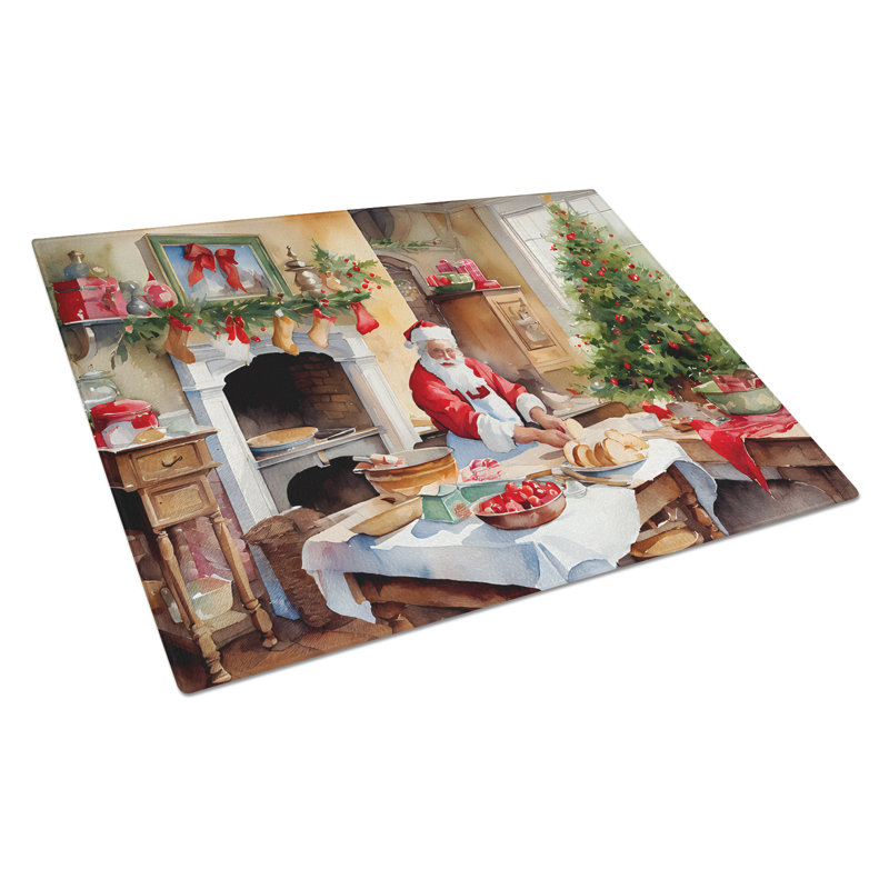 Biscuits avec grande planche à découper en verre Père Noël