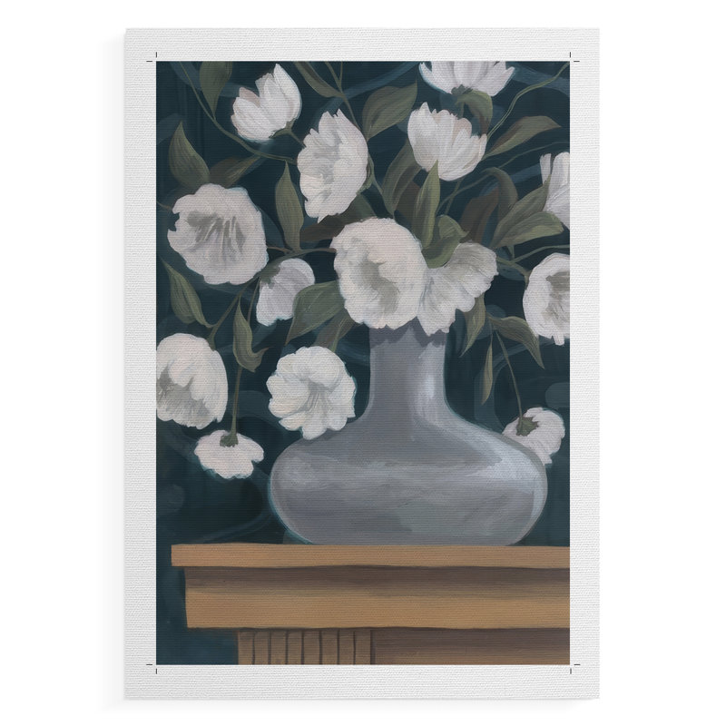 Snowball Posies II - Impression sur toile seulement - NON CADRE, H 18 po x l 12 po